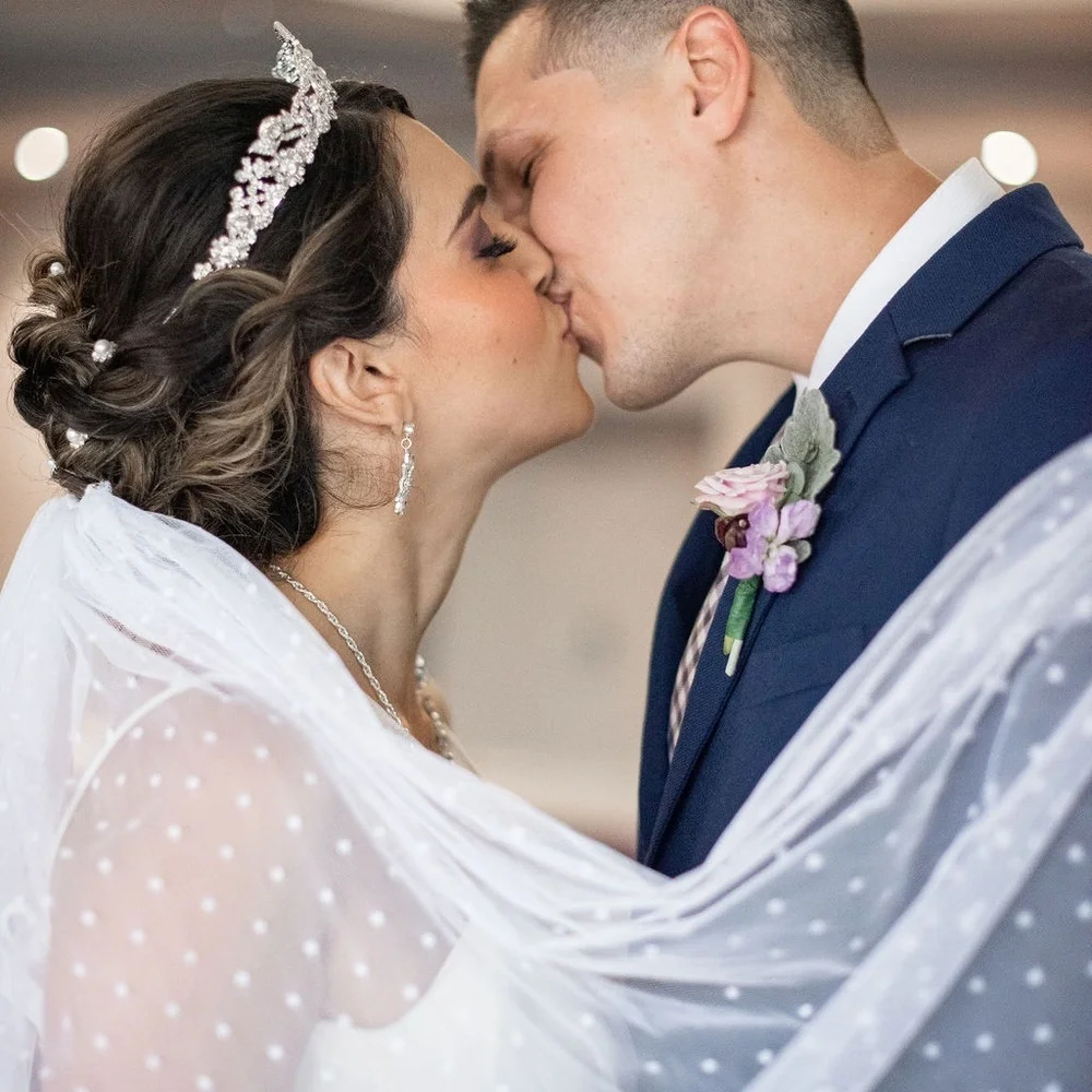 NEW Polka Dot Bridal Wedding Veil Ivory Bride soft Veil Swiss Dot